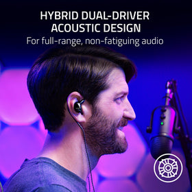 Razer Moray passive noise isolation blocks distractions up to 36 dB