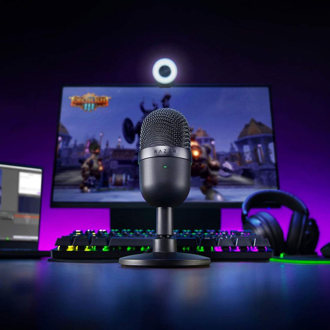 Razer Seiren Mini in packaging showing renewed condition and guaranteed testing