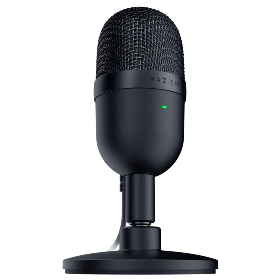 Razer Seiren Mini grille close-up highlighting capsule detail and noise isolation