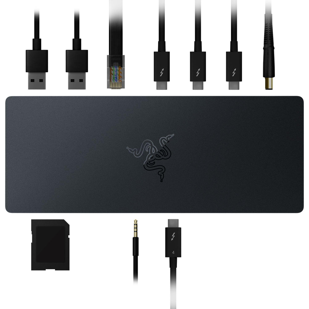 Razer Thunderbolt 4 Dock Chroma in a premium desk setup with laptop.