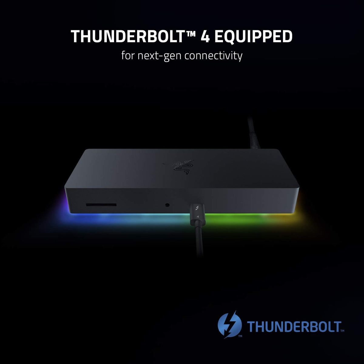 Razer Thunderbolt 4 Dock Chroma ports layout for easy peripheral connections.