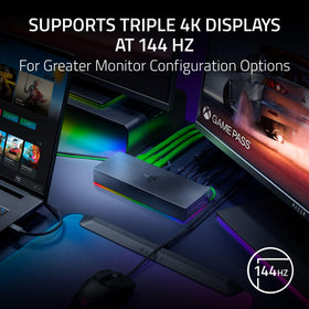 Razer Thunderbolt 5 Dock Chroma triple 4K at 144 Hz for smooth visuals
