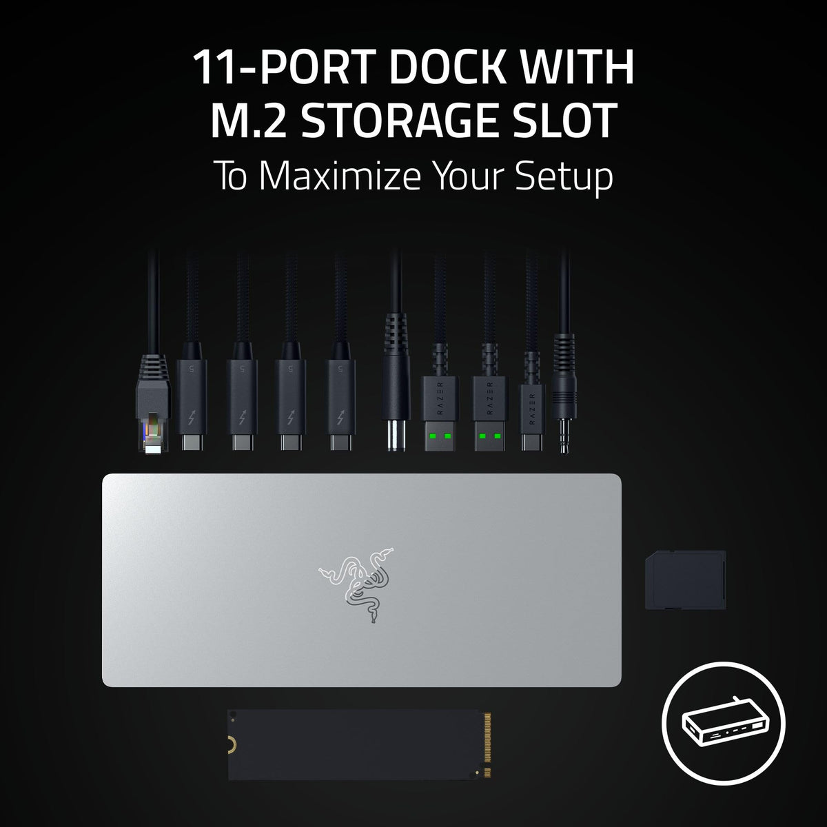 Razer Thunderbolt 5 Dock supporting triple 4K at 144 Hz for crisp visuals