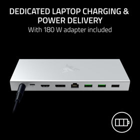 Razer USB 4 Dock features a durable metal casing built for everyday use