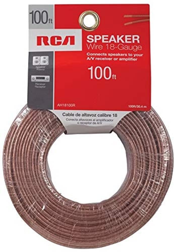 RCA AH18100N 100ft 18-gauge speaker wire for reliable connections to AV receivers