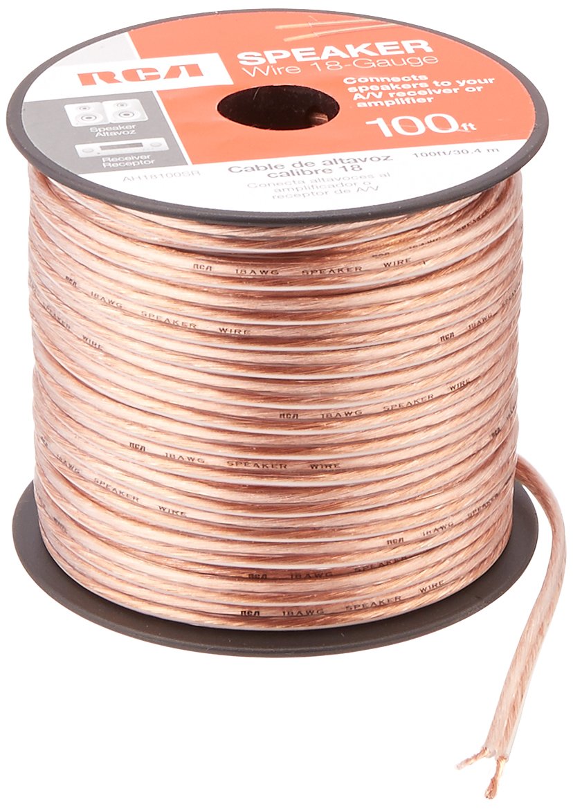RCA AH18100SR 18 AWG conductor close-up highlights flexible strands for easy routing.