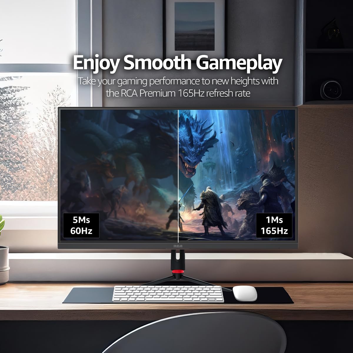 RCA Evolution M27SG134F adaptive sync minimizes tearing for fluid action