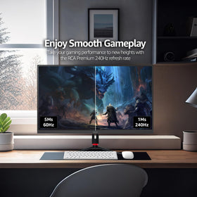 RCA Evolution Premium 27 ergonomic stand with KVM for easy device switching