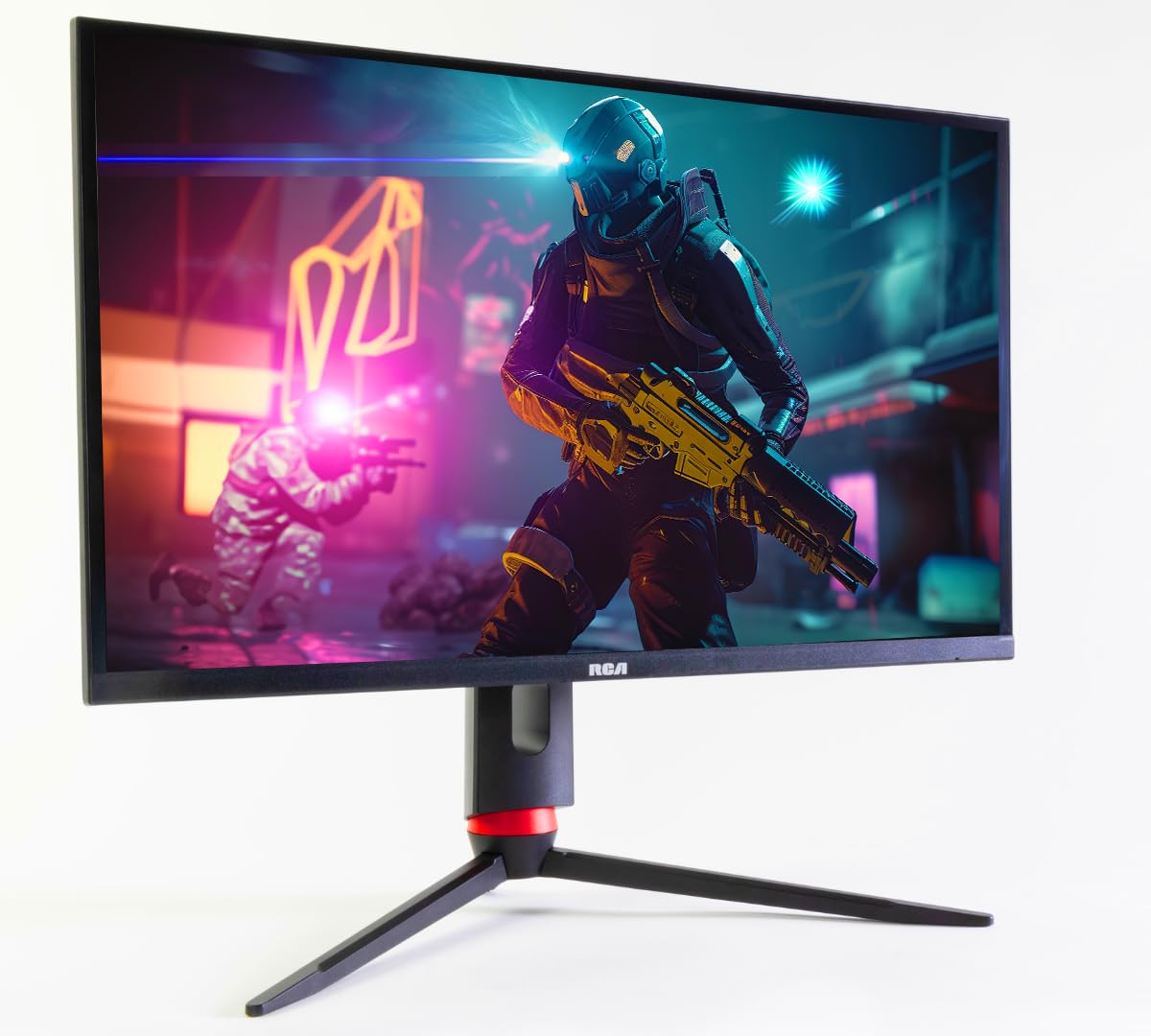 RCA Evolution Premium 27 side profile highlighting slim silhouette for desk space