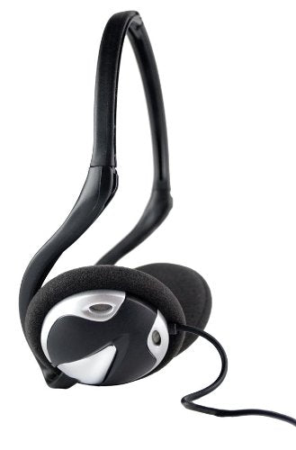 RCA HP245 front view showing folded headphones and travel benefit