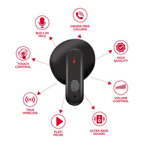 RCA Wave-78 earbud close-up showing texture and comfortable ergonomic design
