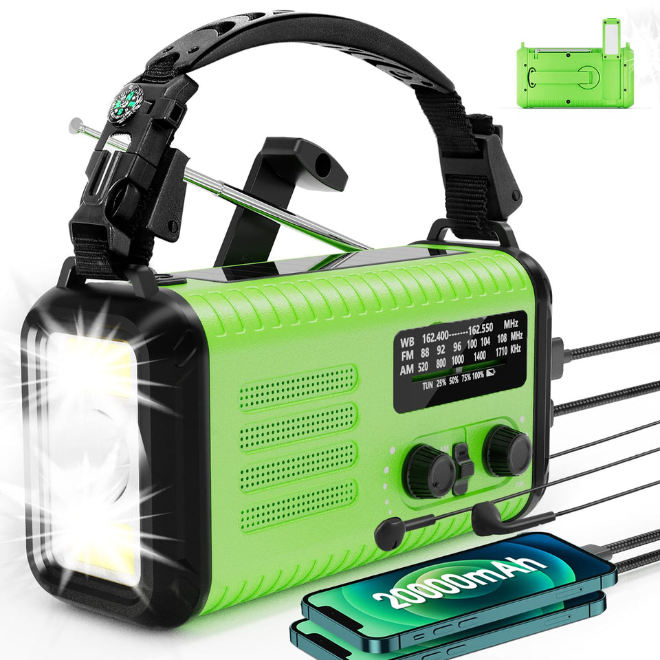 Rckskaya front view showing radio controls and NOAA band, for quick emergency alerts