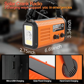 Rckskaya hand crank in use providing immediate power during outages