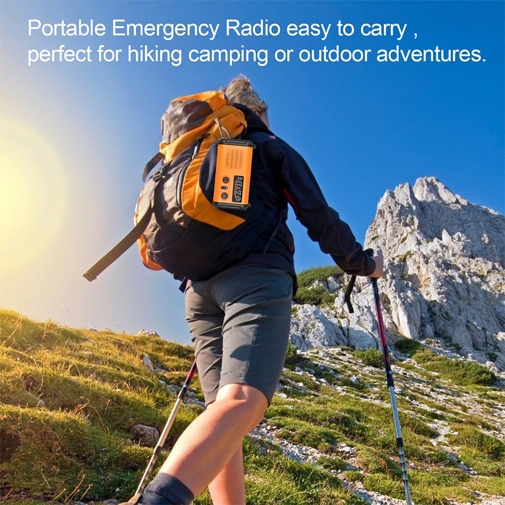 Rckskaya in an emergency kit outdoors offering weather alerts and power