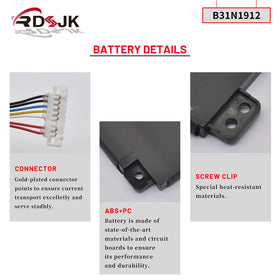RDSJ replacement battery for Asus VivoBook E510KA, packaging view, ready to install