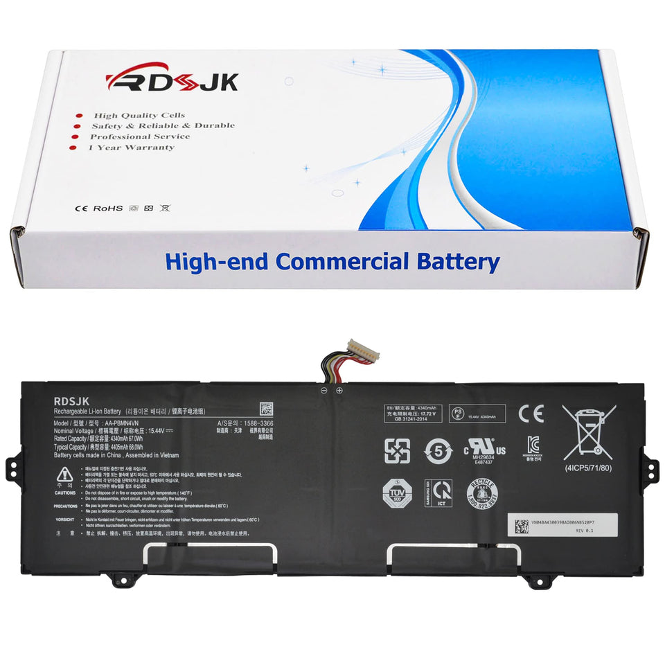 RDSJK AA-PBMN4VN front view showing battery and compatibility label, restores runtime