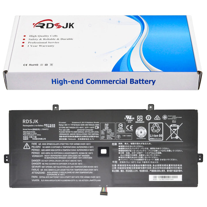 RDSJK front view of L15-series replacement battery showing exact fit and reliable power