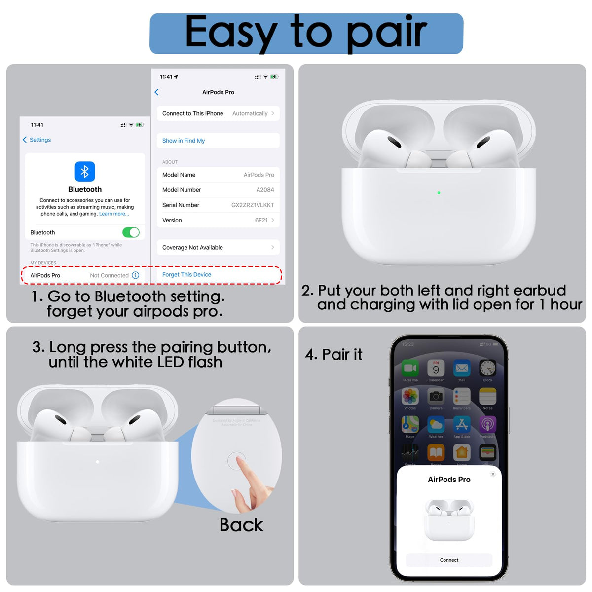 Plug-and-play right earbud ready to pair with AirPods Pro.