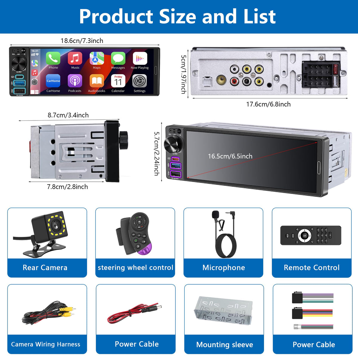 REAKOSOUND wiring harness and diagram layout, simplifies single-DIN installation