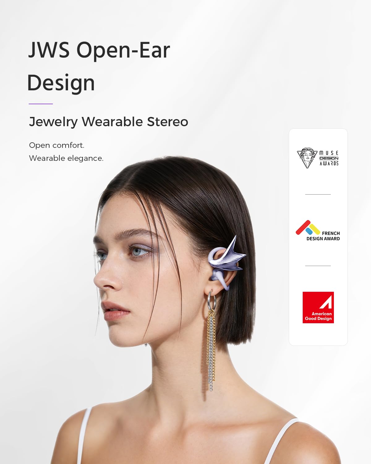 REAL YOUNG H700 lightweight earbuds deliver comfortable all-day listening.