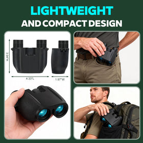 Realis 10x25 binoculars feature BAK4 prisms and multi-coated lenses for sharp images.