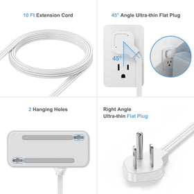 Realmade 45-degree flat plug design saves wall space behind furniture