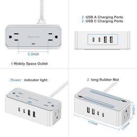 realmade close-up of 45-degree flat plug that saves furniture clearance