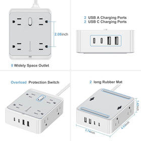 realmade on a home desk powering laptop and phone for neat workspace benefit