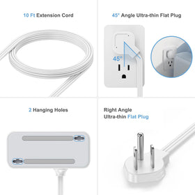 realmade detail of four AC outlets and four USB ports providing versatile charging