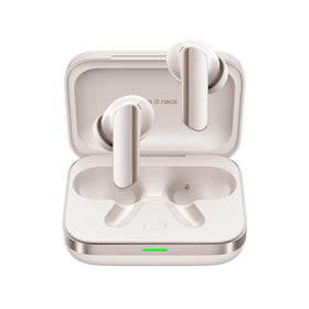 realme Buds Air 7 Pro front case open showing earbuds, highlights portability