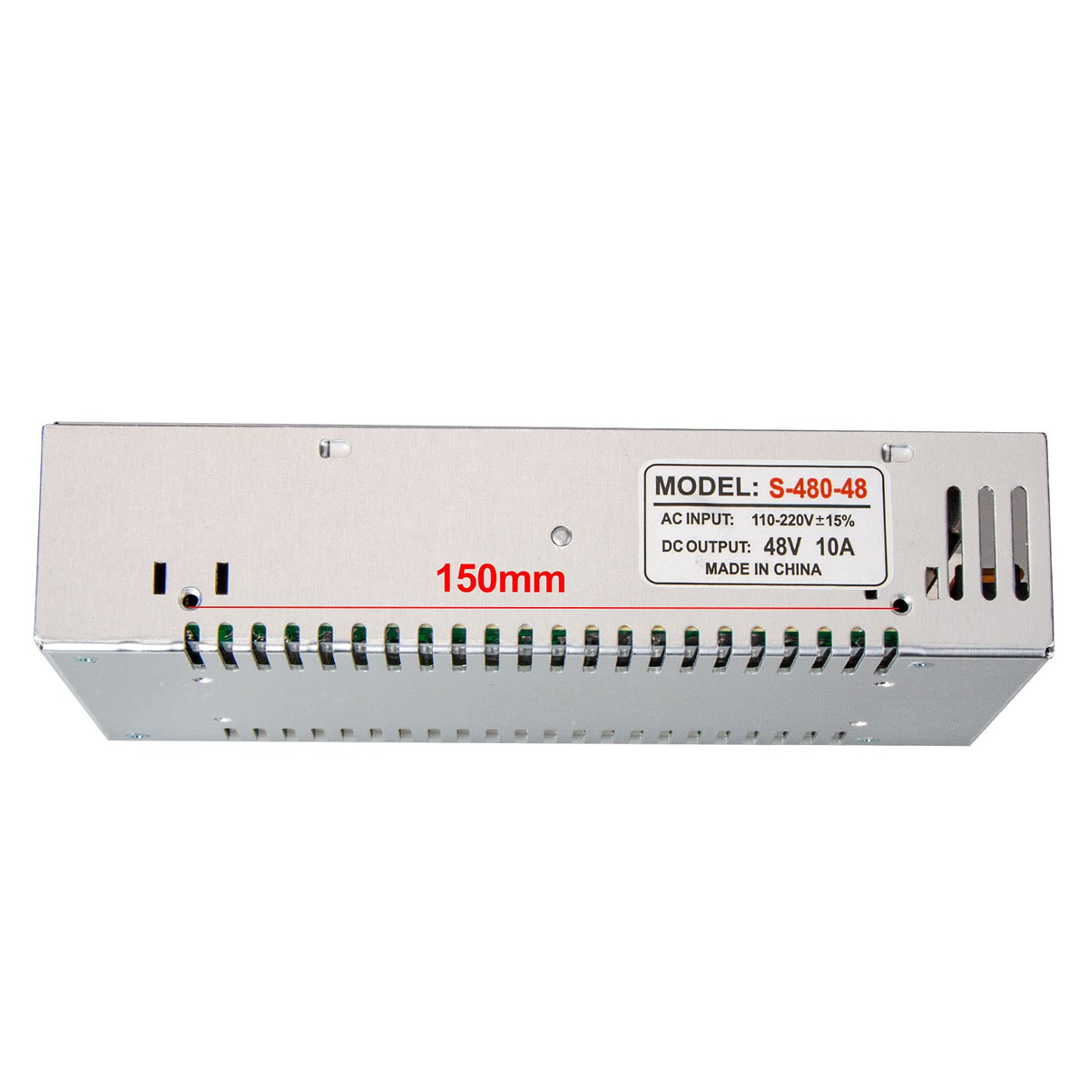 REALSUN 48V 10A unit highlighting heat-dissipation friendly metal shell