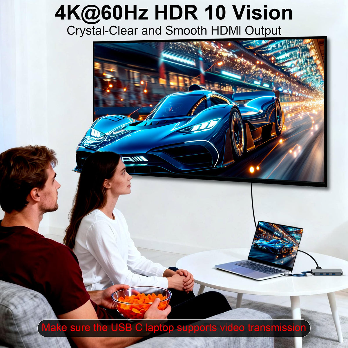 Reborn 4K60 Hz HDMI and DisplayPort outputs for crisp visuals