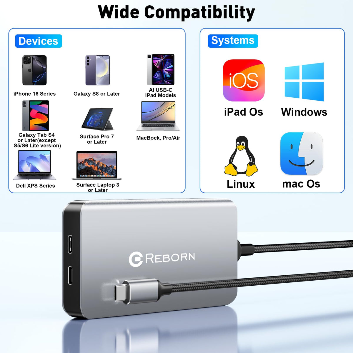 Reborn compatibility with Dell, HP, Lenovo, and Surface laptops