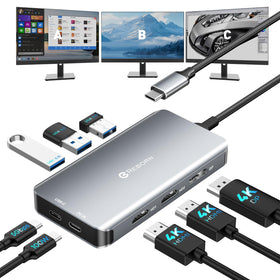 Reborn docking station setup showing dual 4K displays for productivity