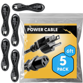 REBUILD SKILLS front view of five-pack boxed power cords showing brand and count, simplifies procurement