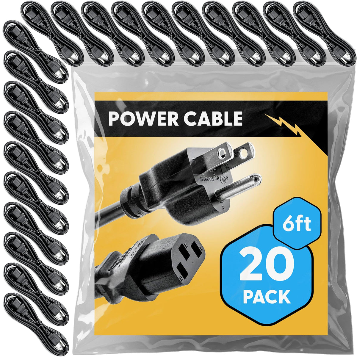 REBUILD SKILLS UL approved 6ft power cord packaging box for bulk IT procurement.