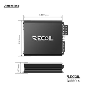 RECOIL DI550-4-channel compact size suits tight dashboards and clean installs.
