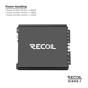 RECOIL DI600 bass remote knob enables on-the-fly bass adjustments during rides.