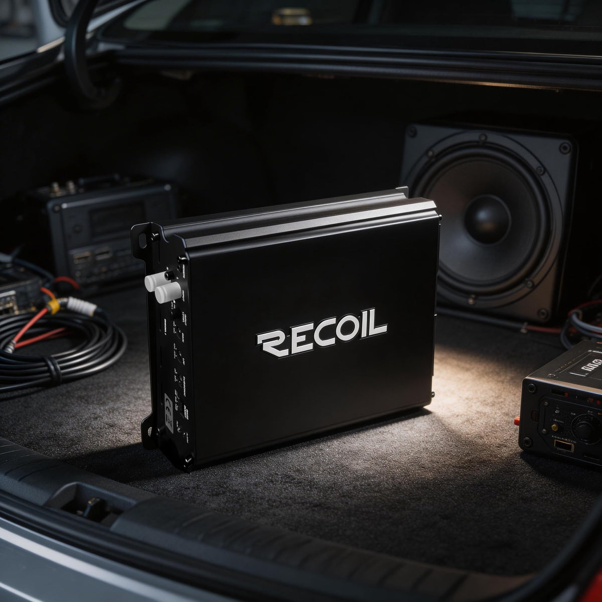 RECOIL DI600 compact dimensions fit under seats or in trunks for easy installation.
