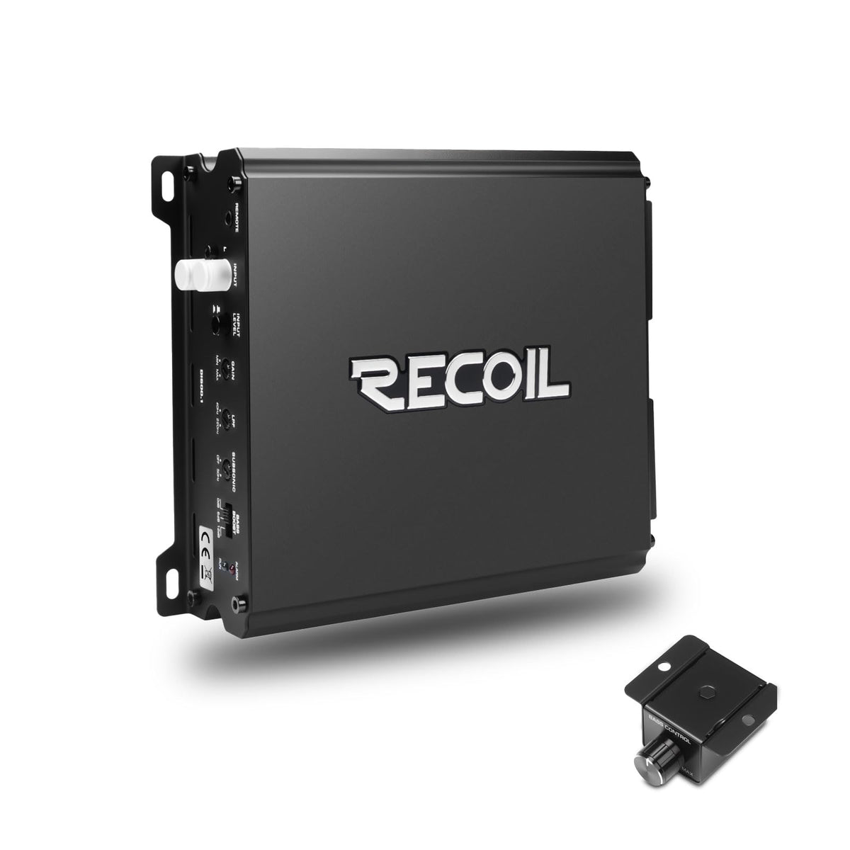 RECOIL DI600 front view shows compact mono-block design for tight vehicle installs.