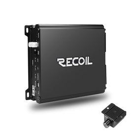 RECOIL DI600 front view shows compact mono-block design for tight vehicle installs.