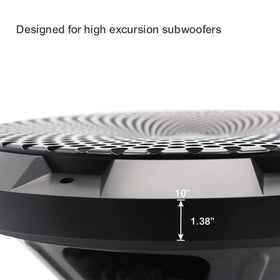 RECOIL grille mounted on a subwoofer setup showing clean installation