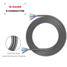 RECOIL cable stretched out to show 20-foot length and routing flexibility