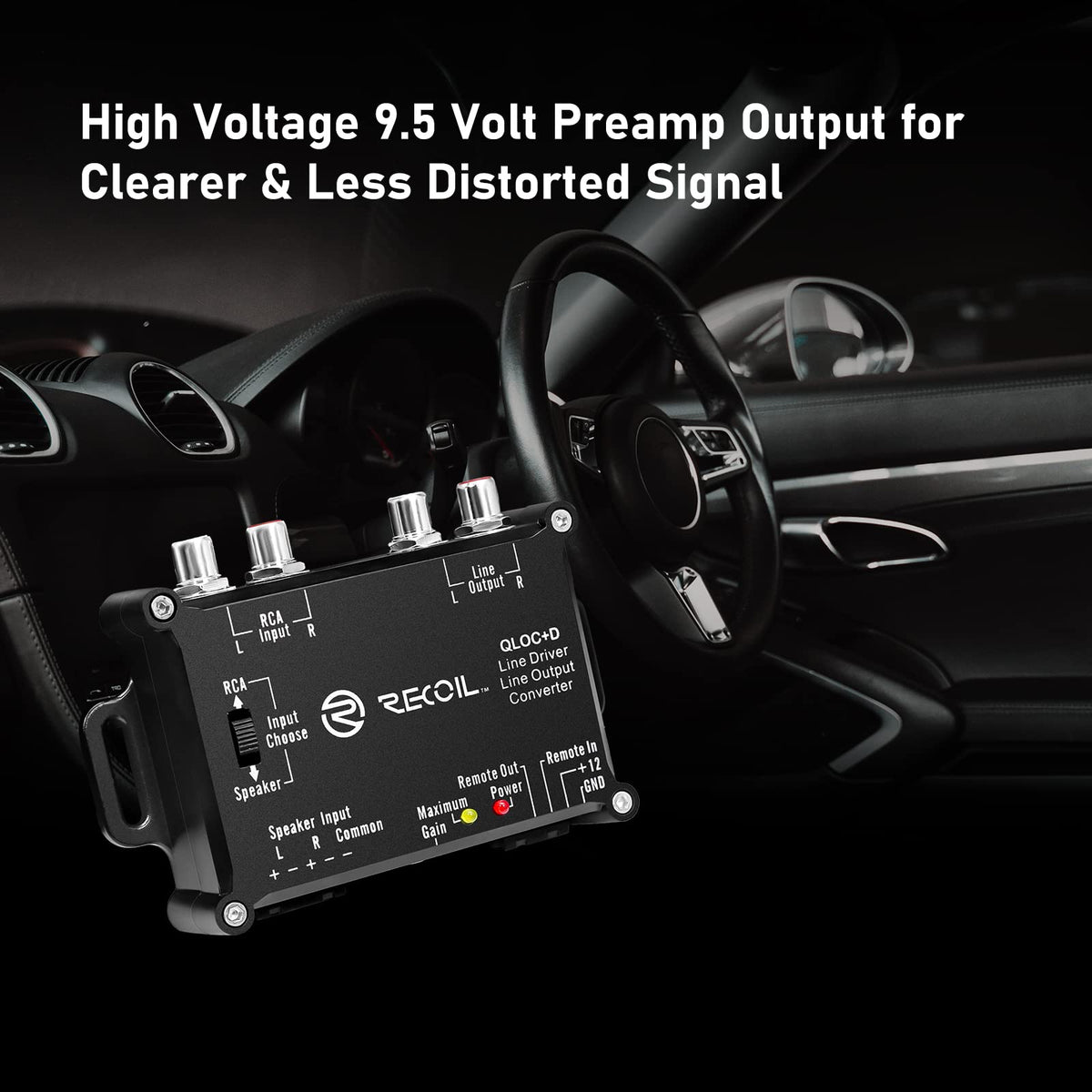 RECOIL LOCD removable terminal blocks enable quick OEM radio upgrades.