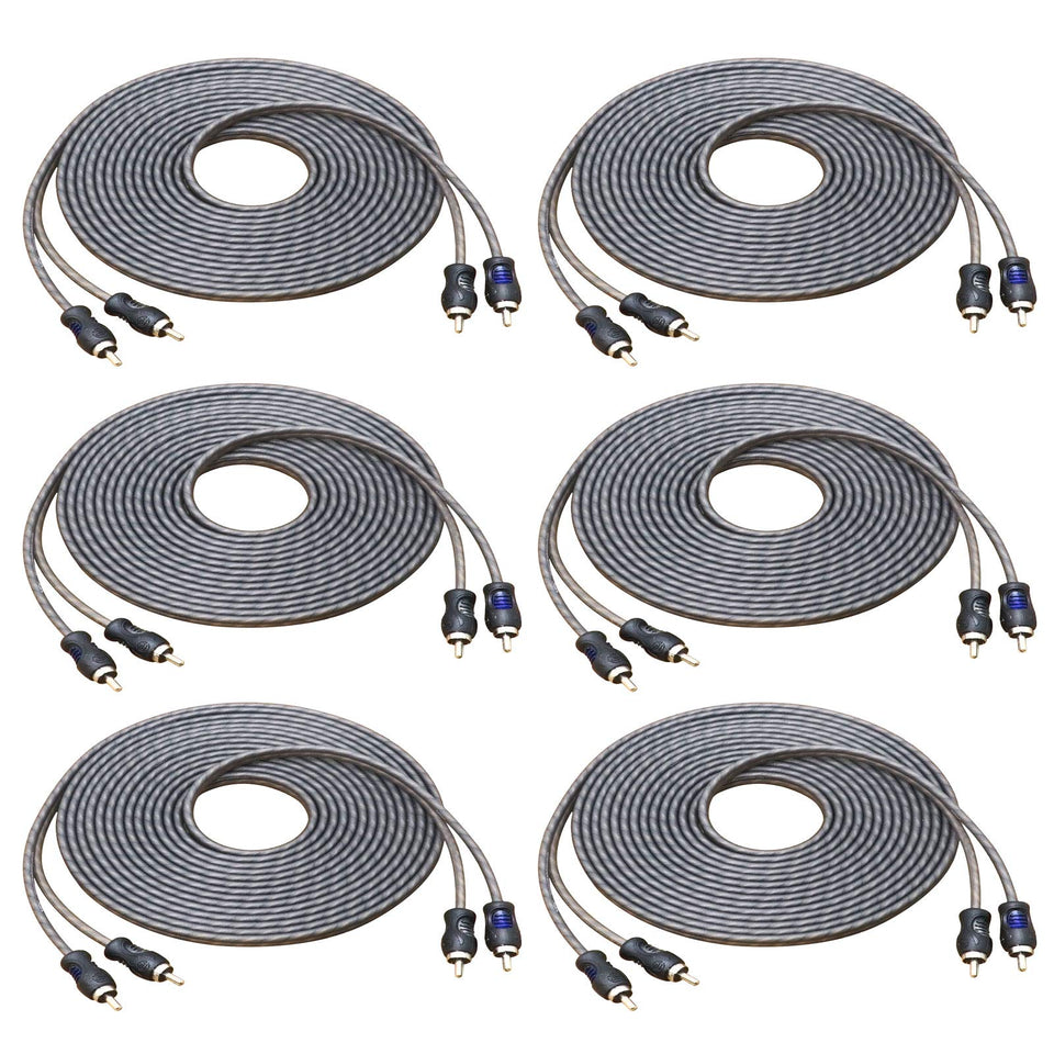 RECOIL front packaging showing six 17ft RCA cables and brand benefit – organized supply