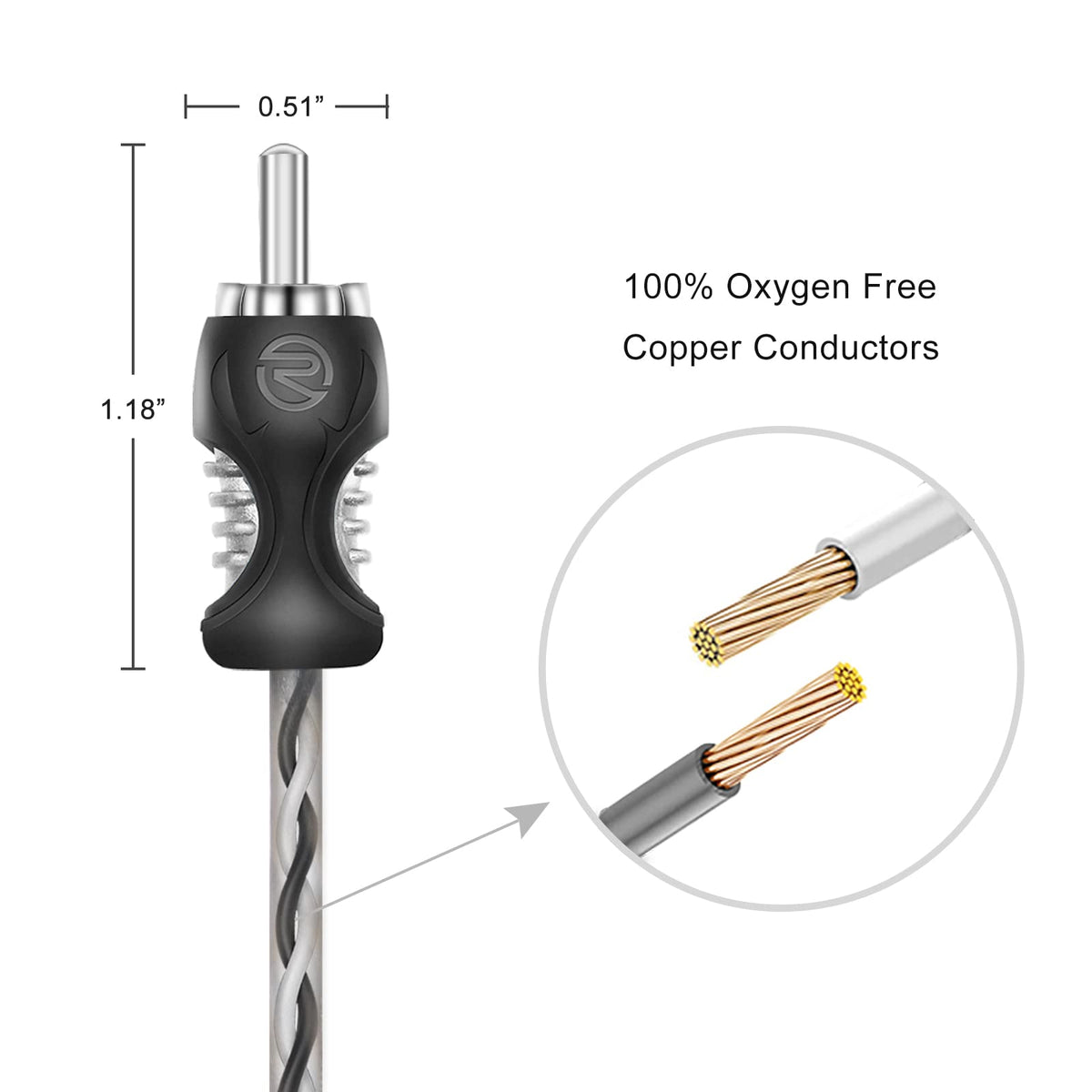 RECOIL RCI66 6-channel RCA cable arranged for multi-channel clarity.