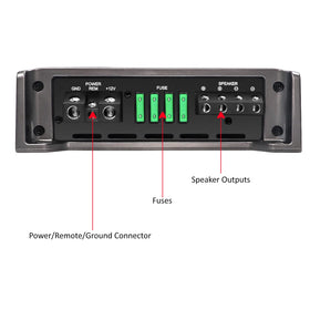 RECOIL RED1200-1 bass remote included for on-the-fly adjustments