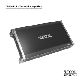 RECOIL Red1800-5 installation side view highlighting mounting and heat sinks