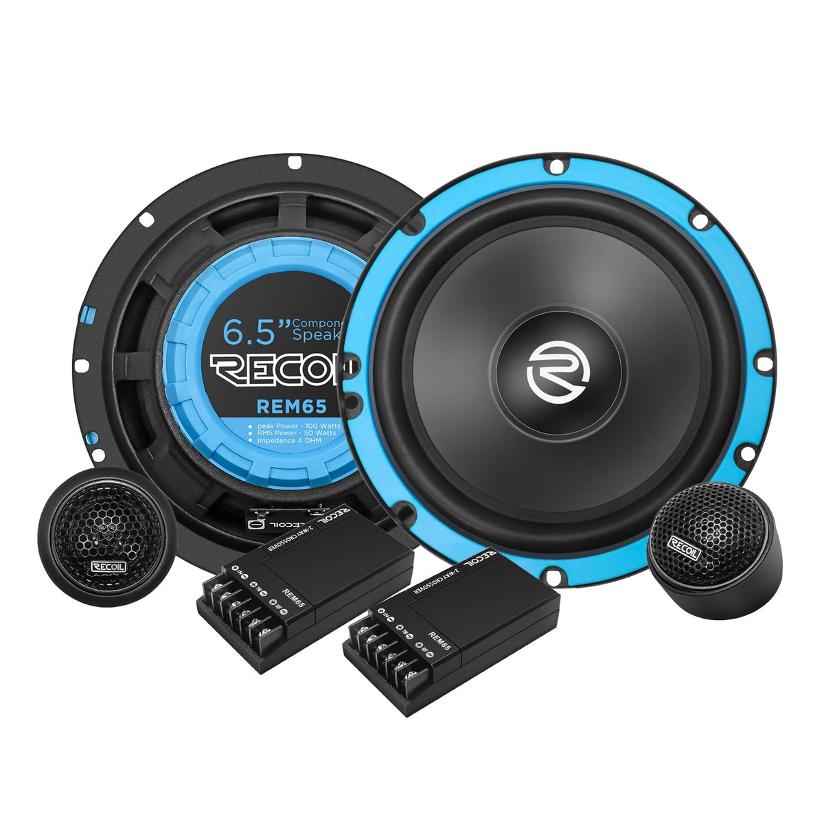 RECOIL REM65 front view shows speaker face and grille for clear upgrade