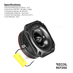 RECOIL RST250 high-performance highs for dynamic car sound